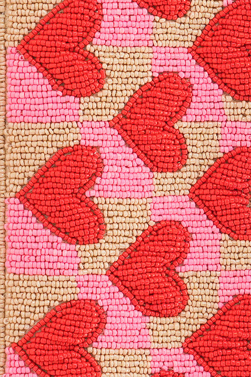 Amour Artisan Heart Beaded Handheld Clutch