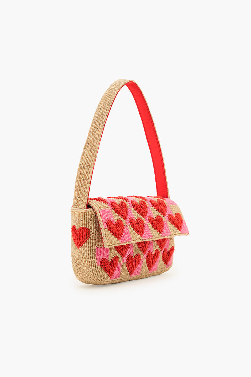 Amour Artisan Heart Beaded Shoulder Bag | America & Beyond