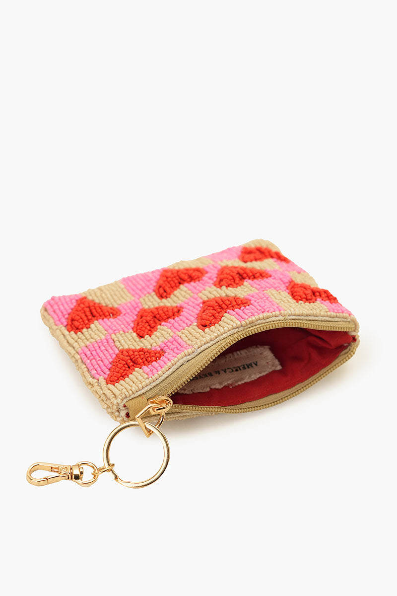 Amour Artisan Heart Beaded Coin Pouch
