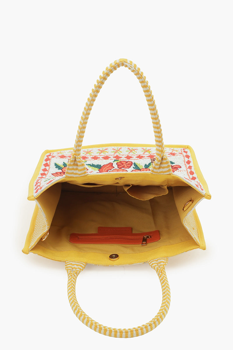 Rio Rhythm Vibrant Beaded Artisan Book Tote