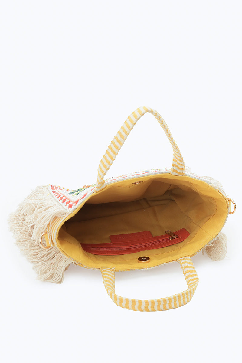 Rio Rhythm Vibrant Beaded Artisan Top Handle Bag | America & Beyond