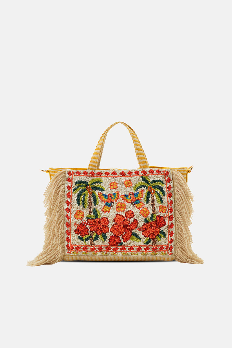 Rio Rhythm Vibrant Beaded Artisan Top Handle Bag | view 2