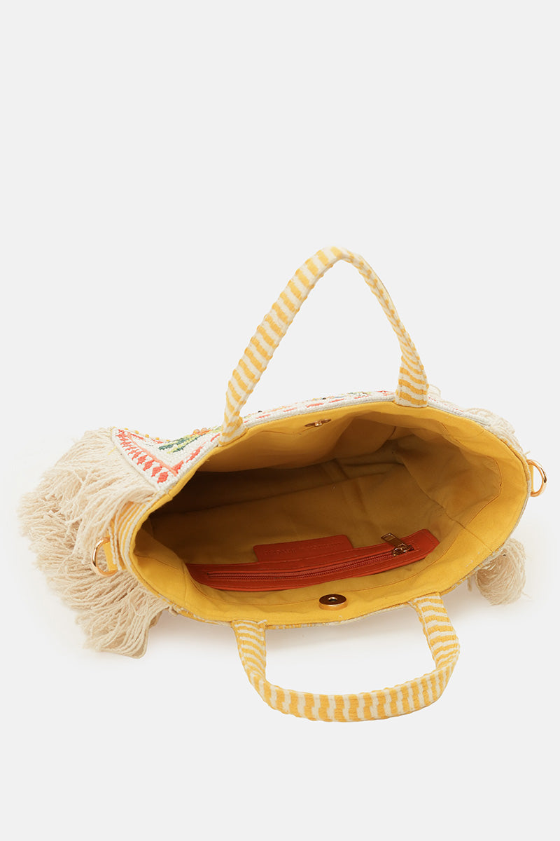 Rio Rhythm Vibrant Beaded Artisan Top Handle Bag