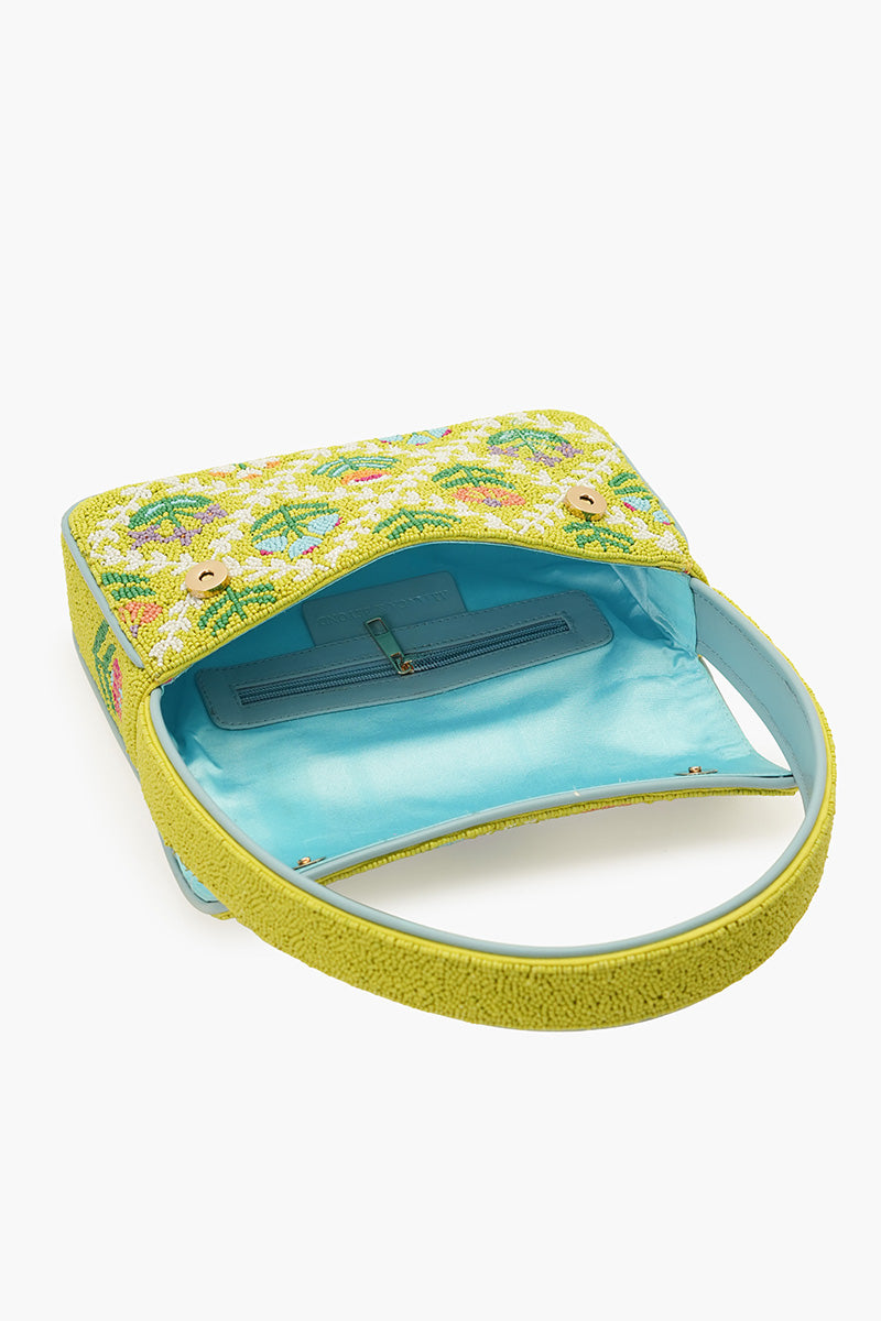 Mod Garden Geo Floral Beaded Shoulder Bag