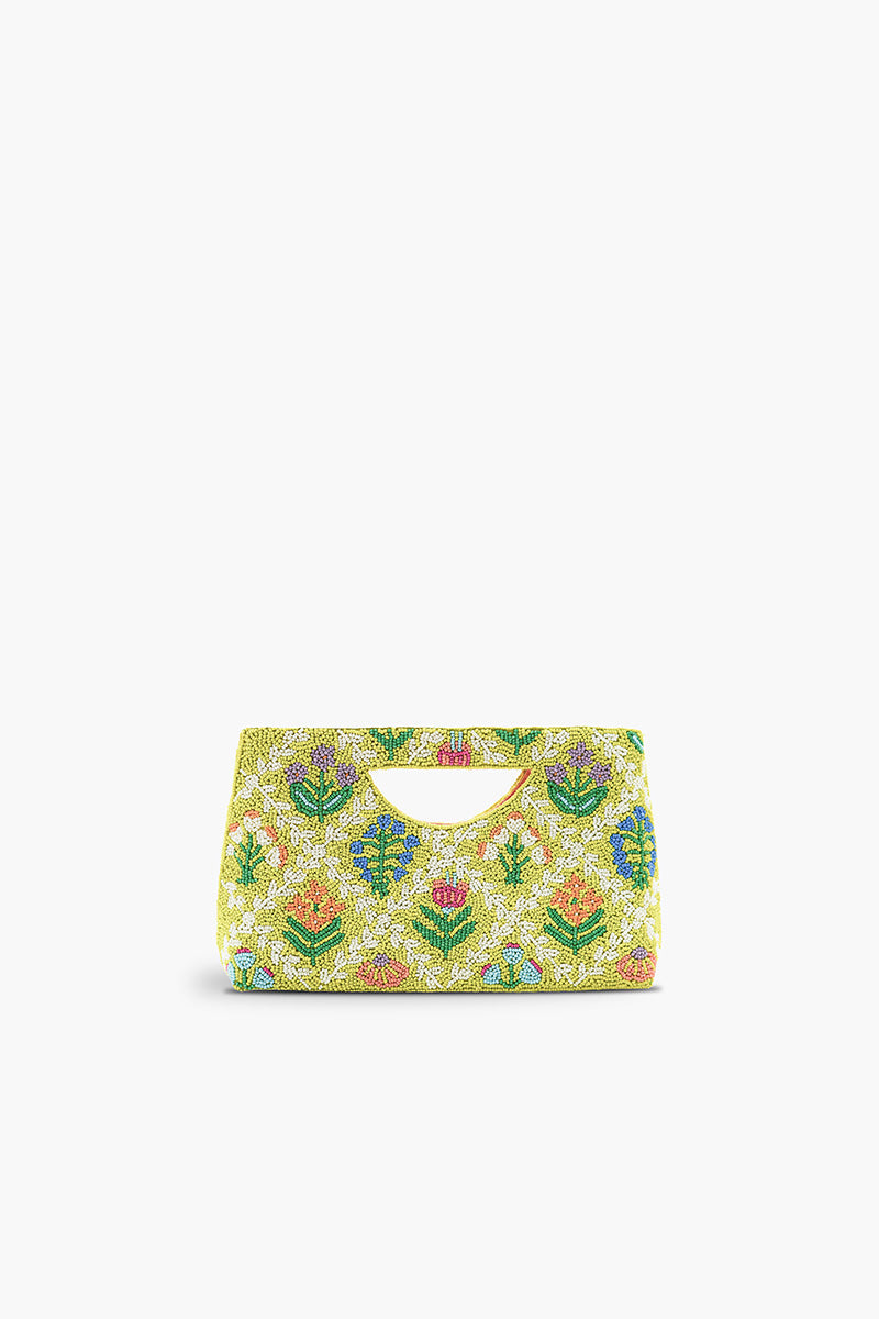 Mod Garden Geo Floral Beaded Handheld Clutch