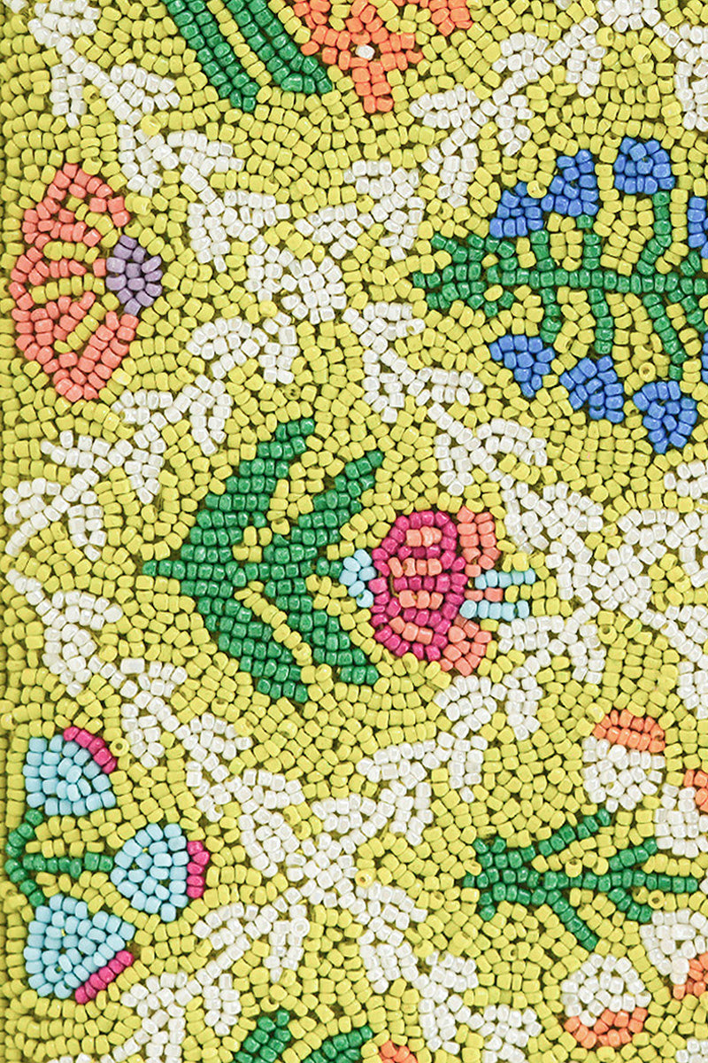 Mod Garden Geo Floral Beaded Handheld Clutch