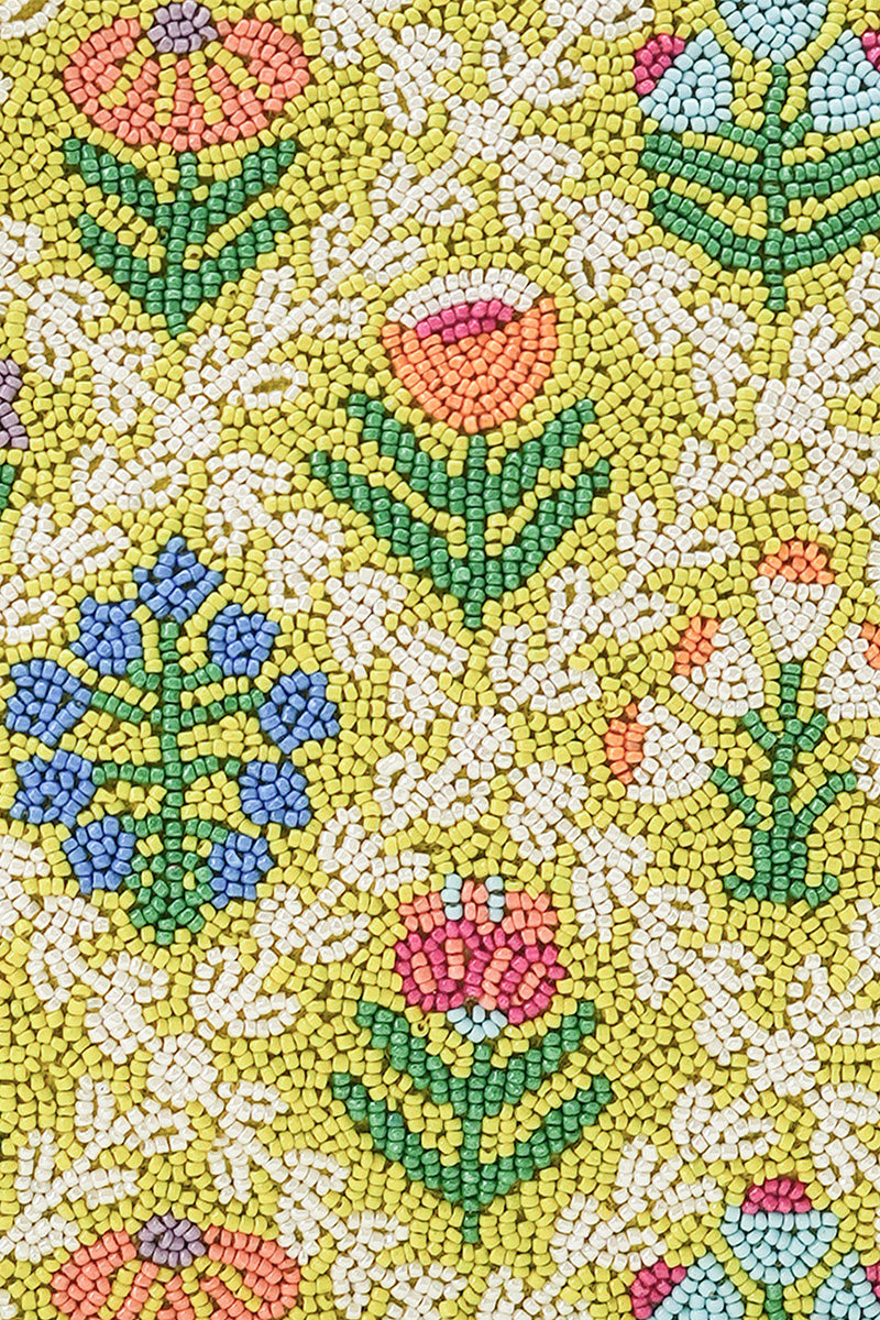 Mod Garden Geo Floral Beaded Mini Tote