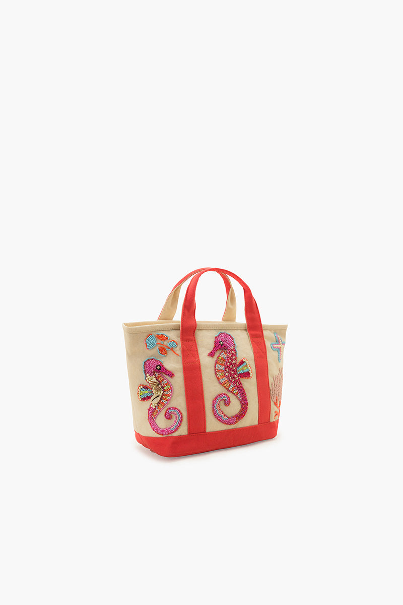 Coral Seahorse Small Tote