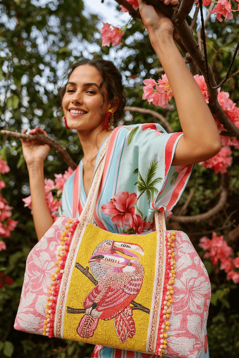 Tropical Toucan Handcrafted Oversized Tote