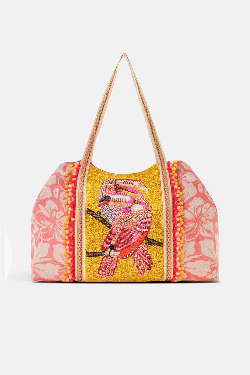 Tropical Toucan Handcrafted Oversized Tote | view 1