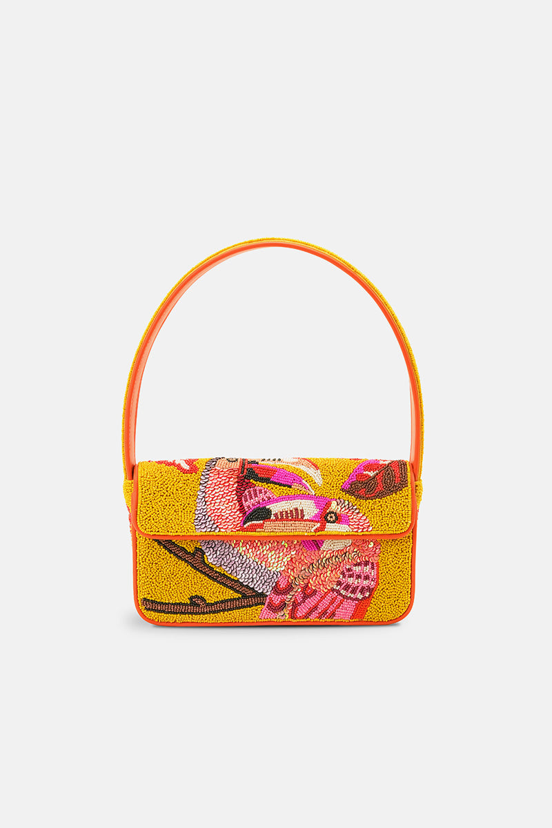 Tropical Toucan Handcrafted Beaded Shoulder Bag | view 1
