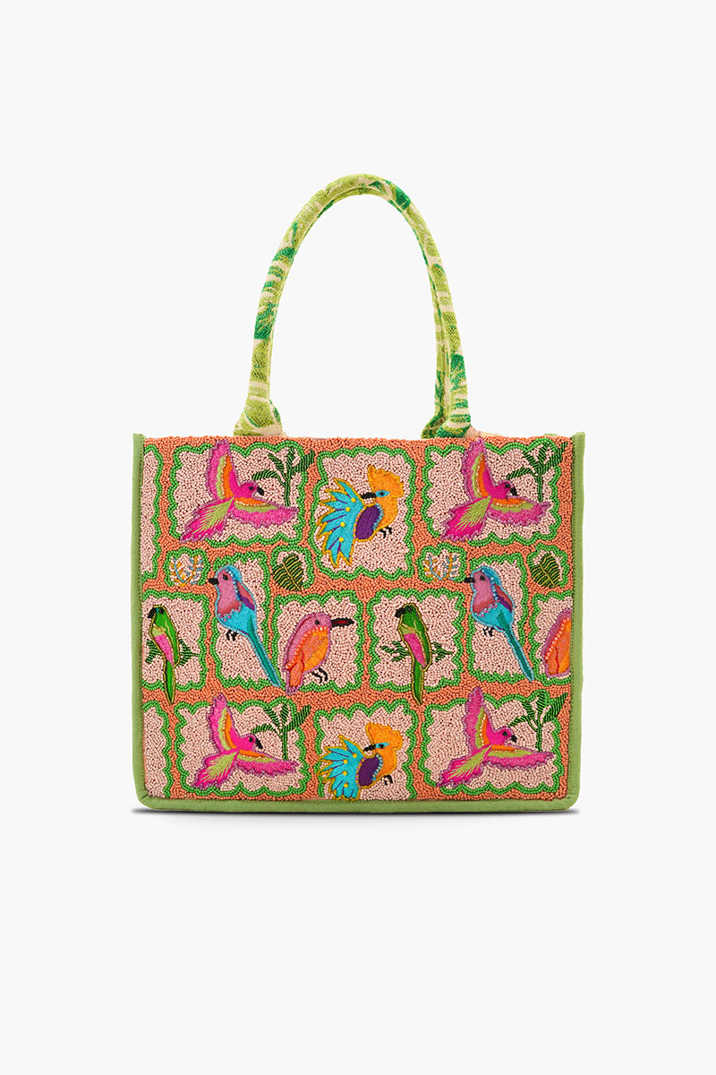 Paradise Found Birds Beaded Luxury Book Tote | view 1