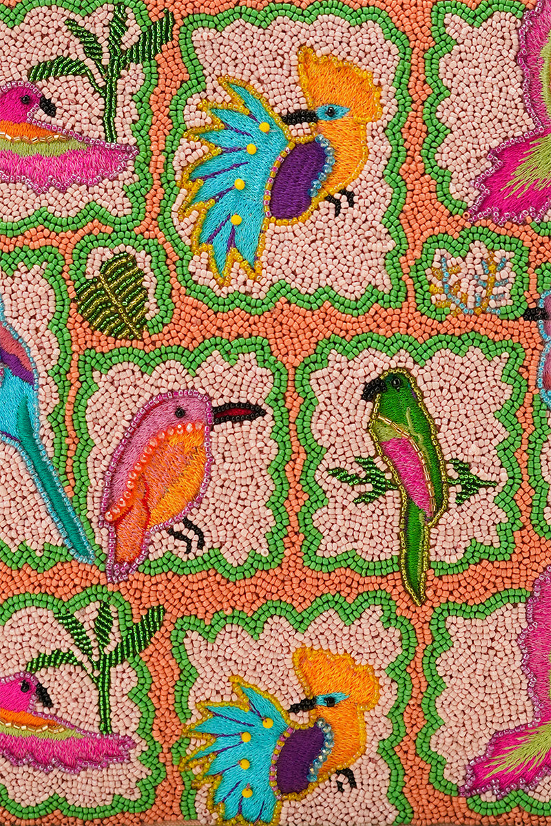 Paradise Found Birds Beaded Luxury Book Tote