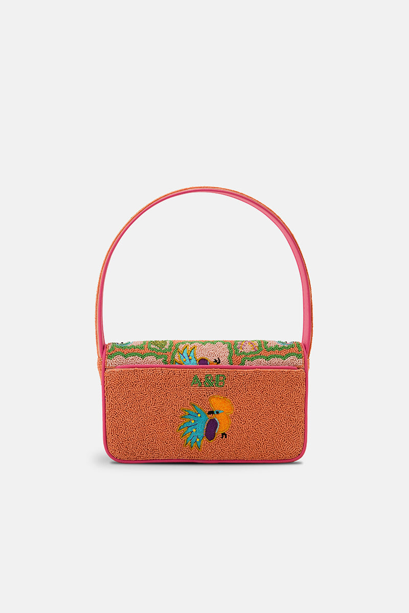 Paradise Found Birds Beaded Luxury Beaded Shoulder Bag