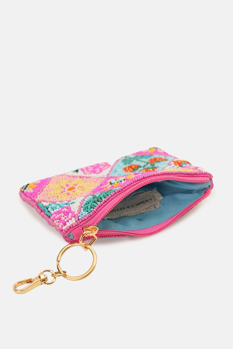 Midnight Galaxy Celestial Beaded Coin Pouch