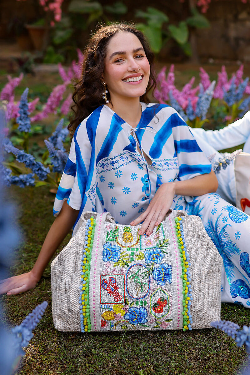 Capri Zest Lemon Strawberry Hibiscus Oversized Tote