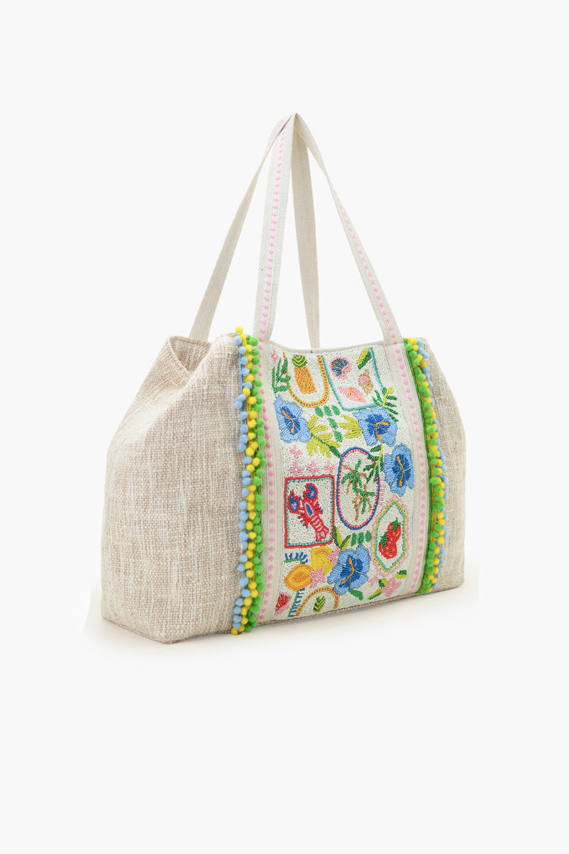 Capri Zest Lemon Strawberry Hibiscus Oversized Tote | America & Beyond