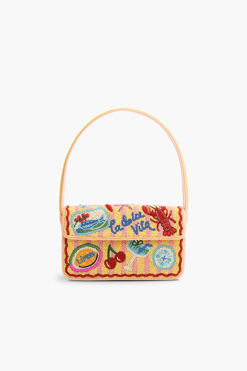 Riviera Chic "La Dolce Vita" Beaded Shoulder Bag | view 2