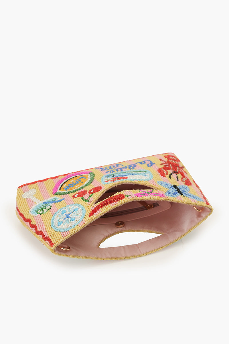 Riviera Chic "La Dolce Vita" Beaded Handheld Clutch | View 6