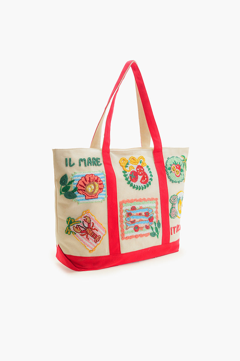 Postcard From Italy Beaded Boat Tote | View 4