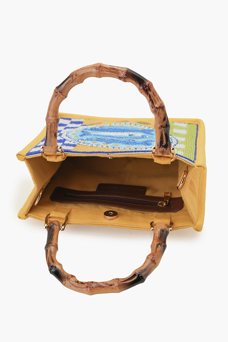 Mediterranean Sardine Hand-Beaded Mini Tote