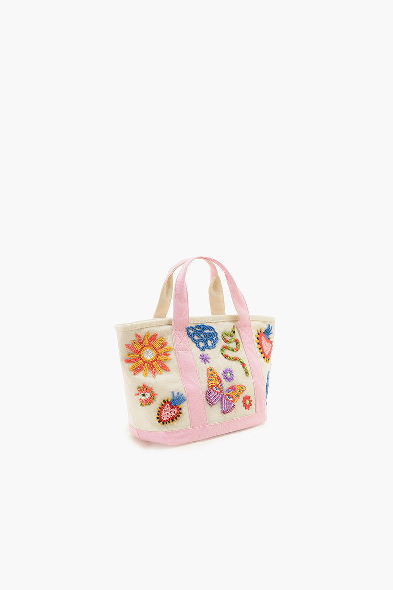 Whimsical Butterfly Beaded Small Boat Tote | View 4