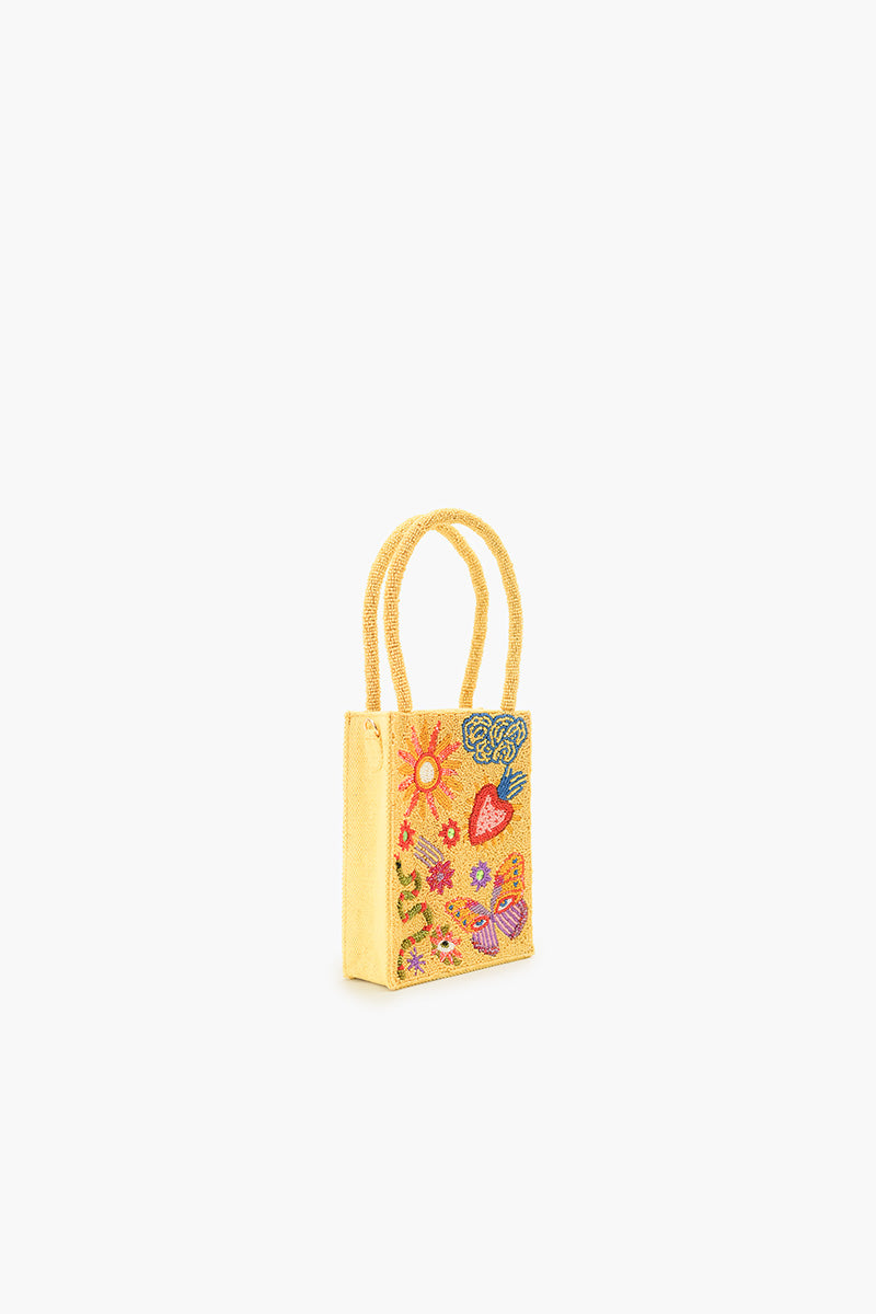 Whimsical Butterfly Beaded North South Tote