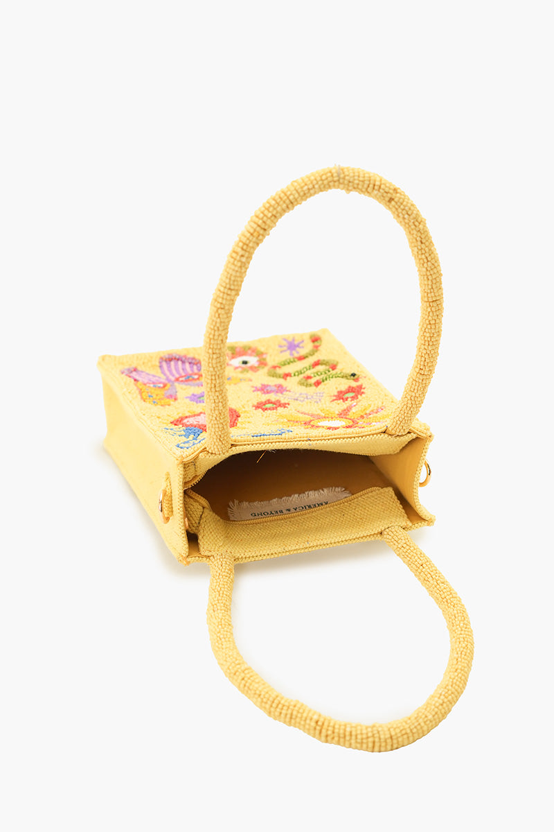 Whimsical Butterfly Beaded North South Tote | View 6