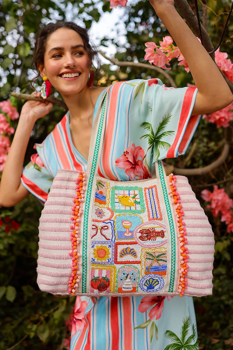 Ultimate Summer Vacay Beaded Oversized Tote | view 1