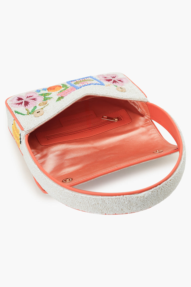 Zesty Orchard Orange Lemon Floral Beaded Shoulder Bag | View 6