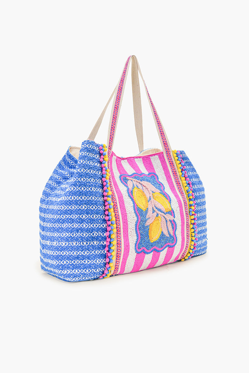 Limoncello Dream Hand-Beaded Oversized Tote | View 4