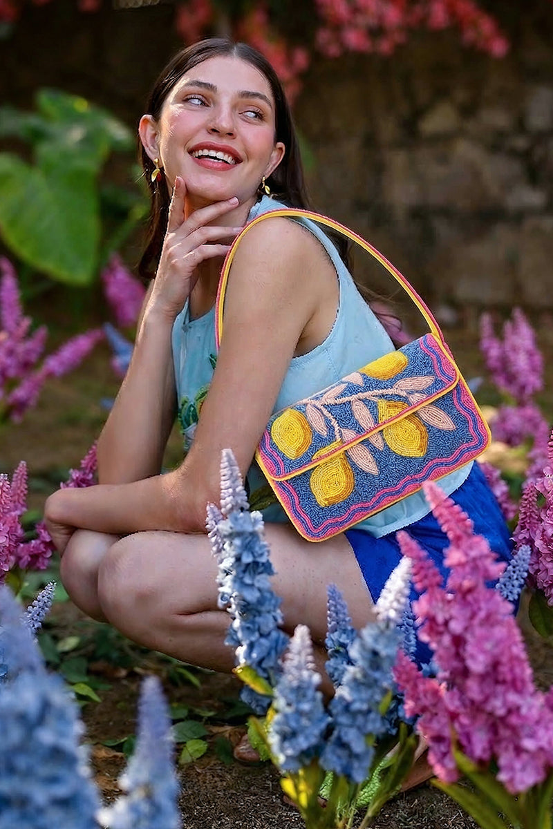 Limoncello Dream Hand-Beaded Shoulder Bag | America & Beyond