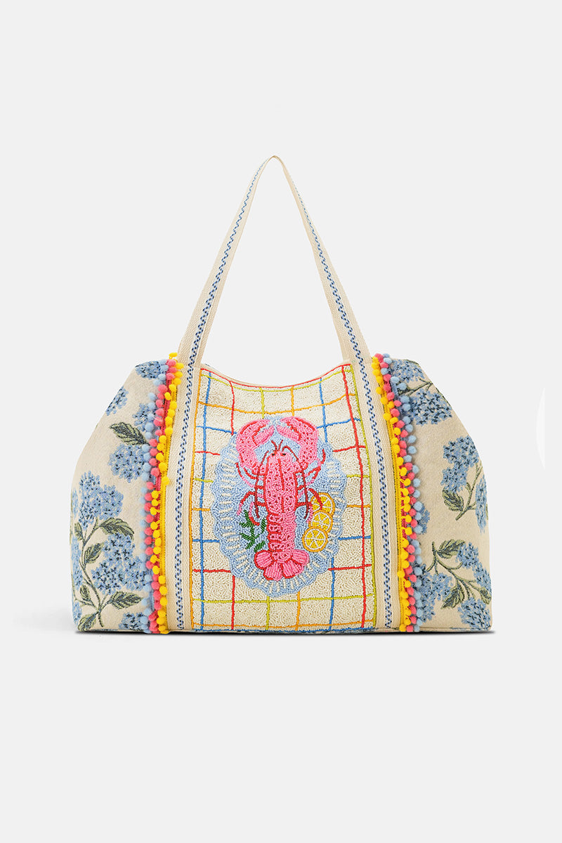 New England Lobster Beaded Oversized Tote | view 1