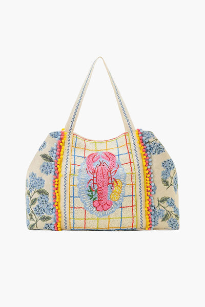 New England Lobster Beaded Oversized Tote | America & Beyond