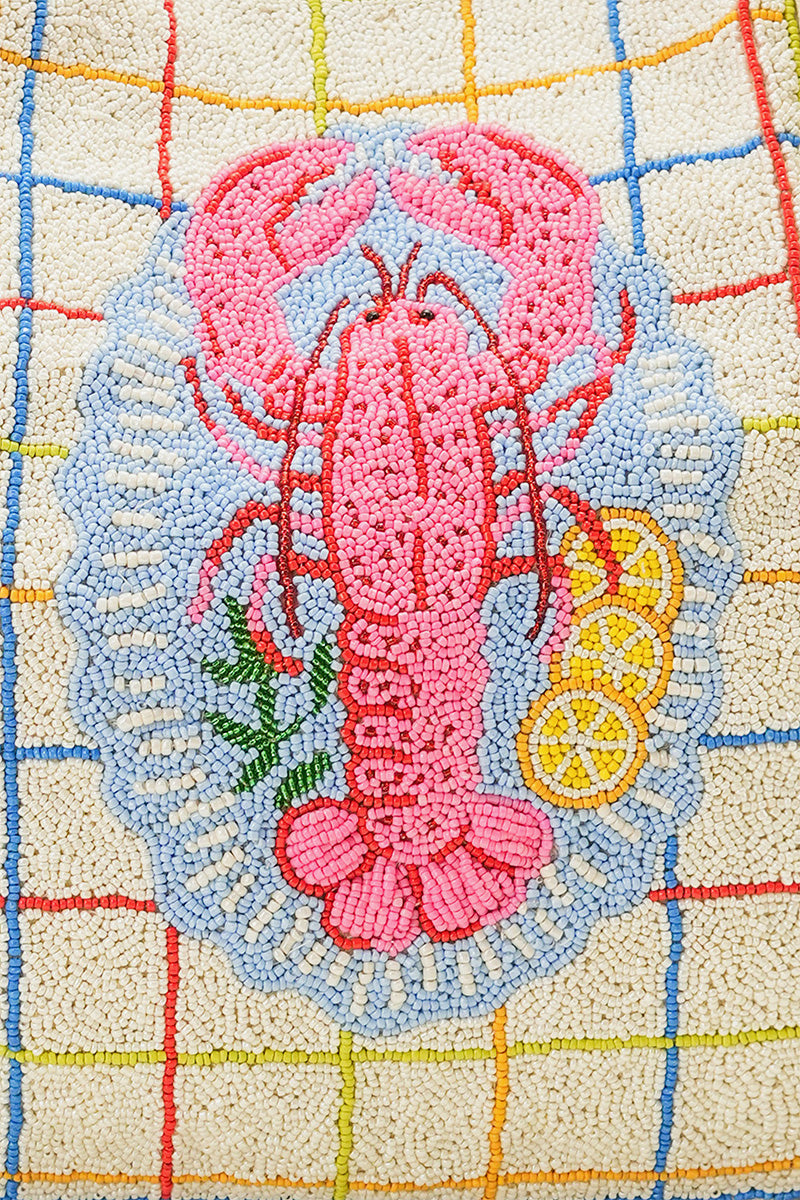 New England Lobster Beaded Oversized Tote