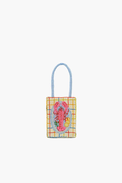 New England Lobster Beaded North South Crossbody Bag | America