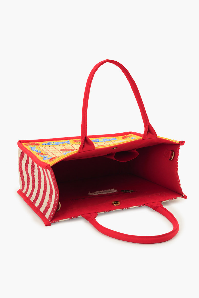 Deep Sea Sardine Beaded Coastal Book Tote