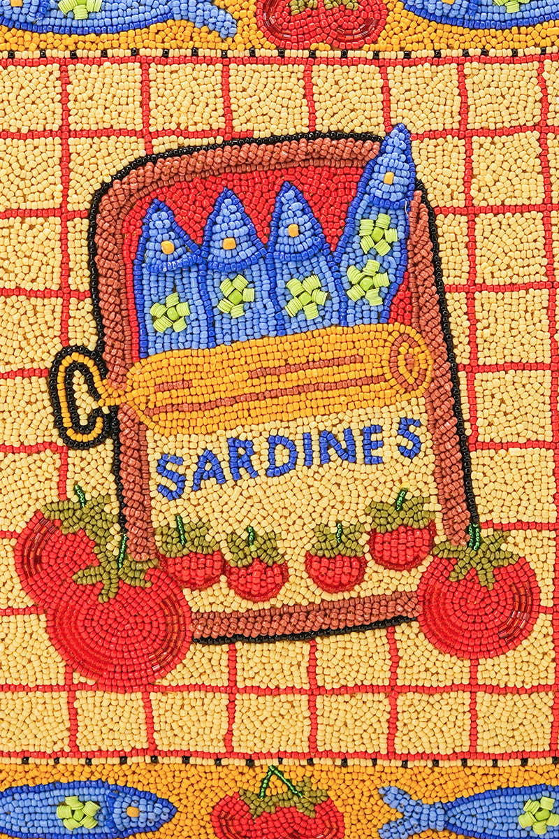 Deep Sea Sardine Beaded Coastal Book Tote | View 3