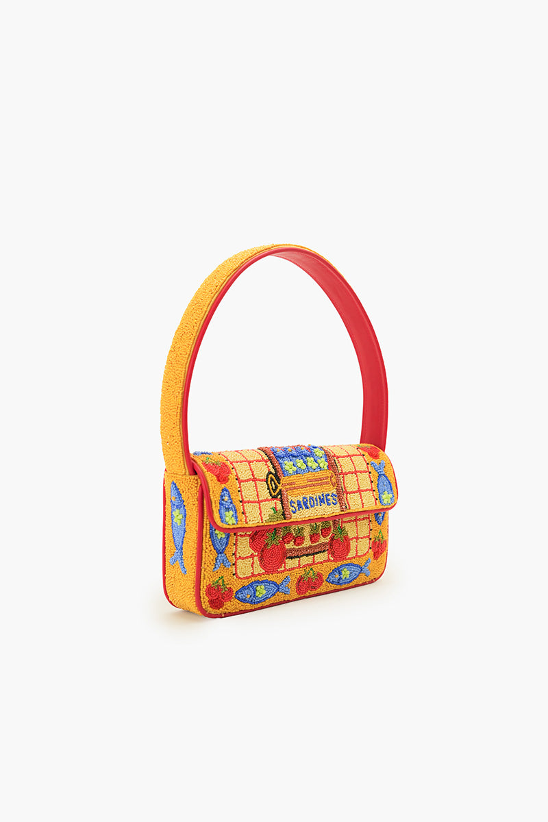 Deep Sea Sardine Beaded Coastal Shoulder Bag | View 4