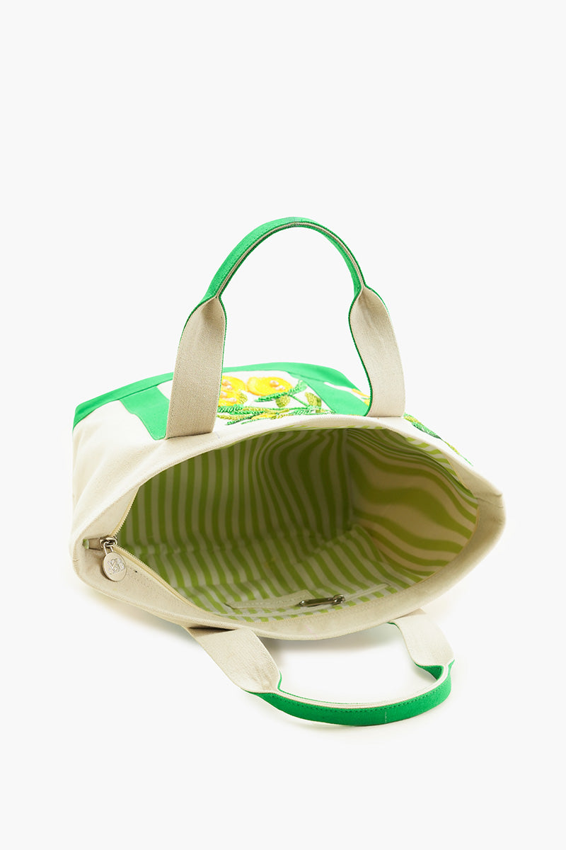 Sicilian Lemon Hand-Beaded Small Boat Tote