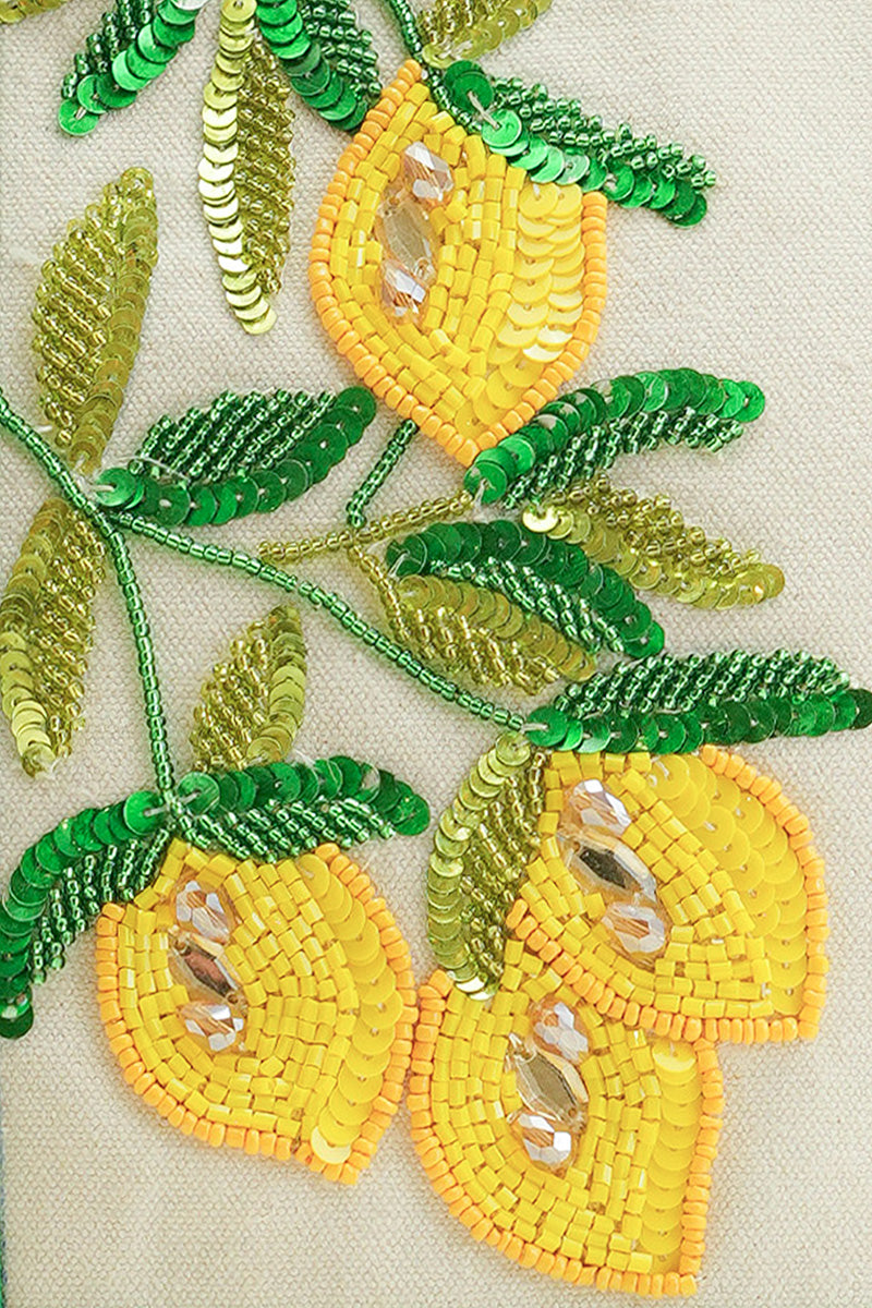 Sicilian Lemon Hand-Beaded Small Boat Tote | View 3