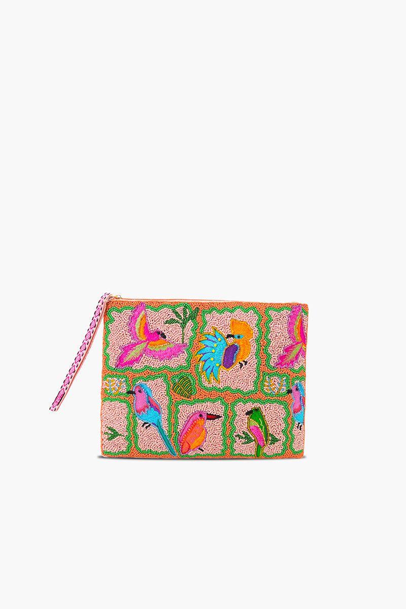 Paradise Found Birds Beaded Wristlet Clutch | view 1