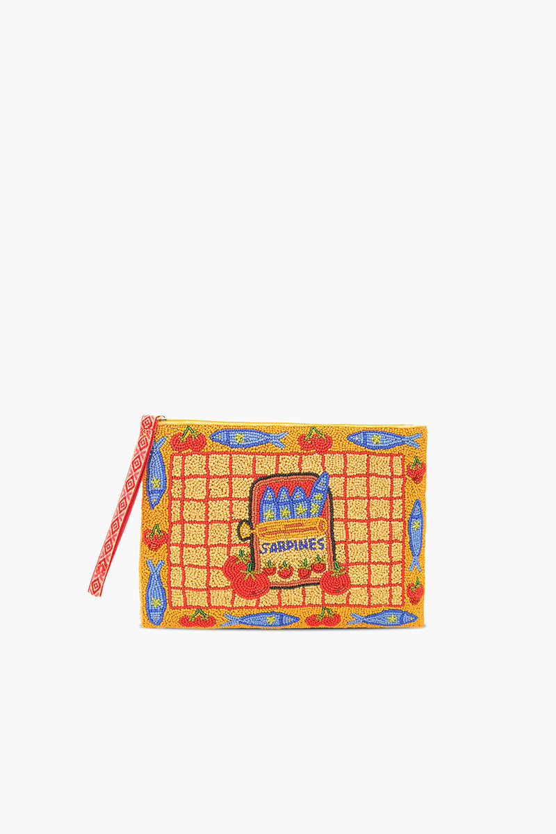 Deep Sea Sardine Beaded Wristlet Clutch | view 1