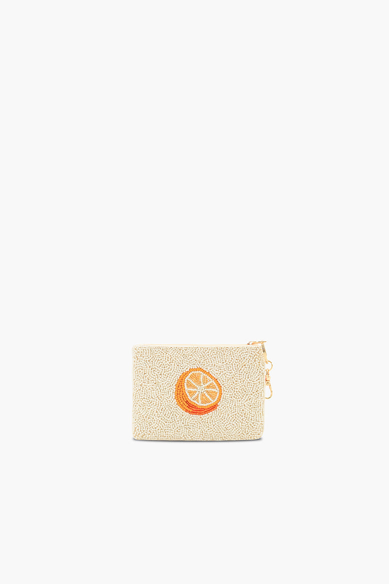 Zesty Orchard Orange Beaded Coin Pouch | view 2