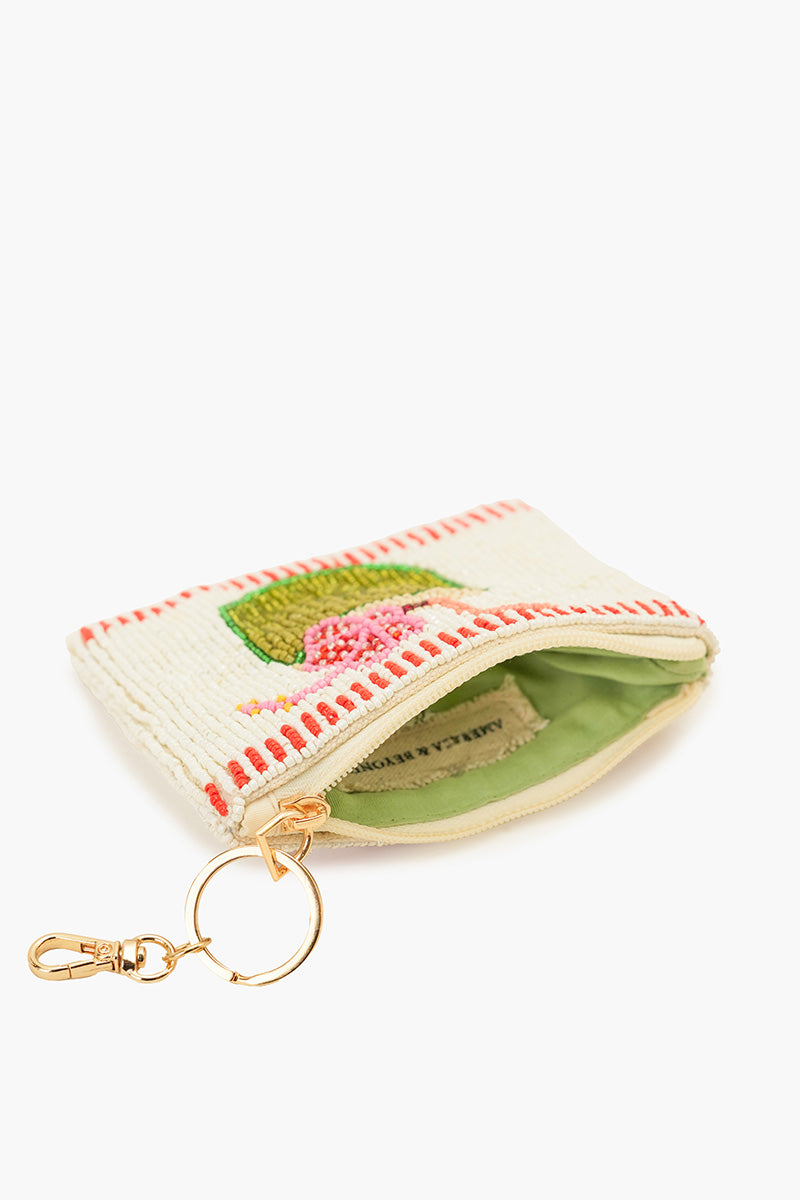 Tropical Harvest Coconut Beaded Coin Pouch