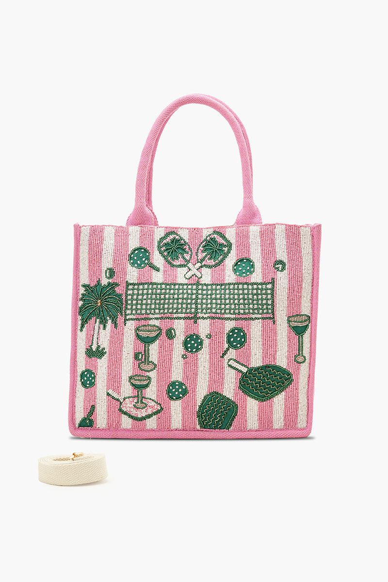 Pickleball Play Hand-Beaded Large Book Tote | View 6