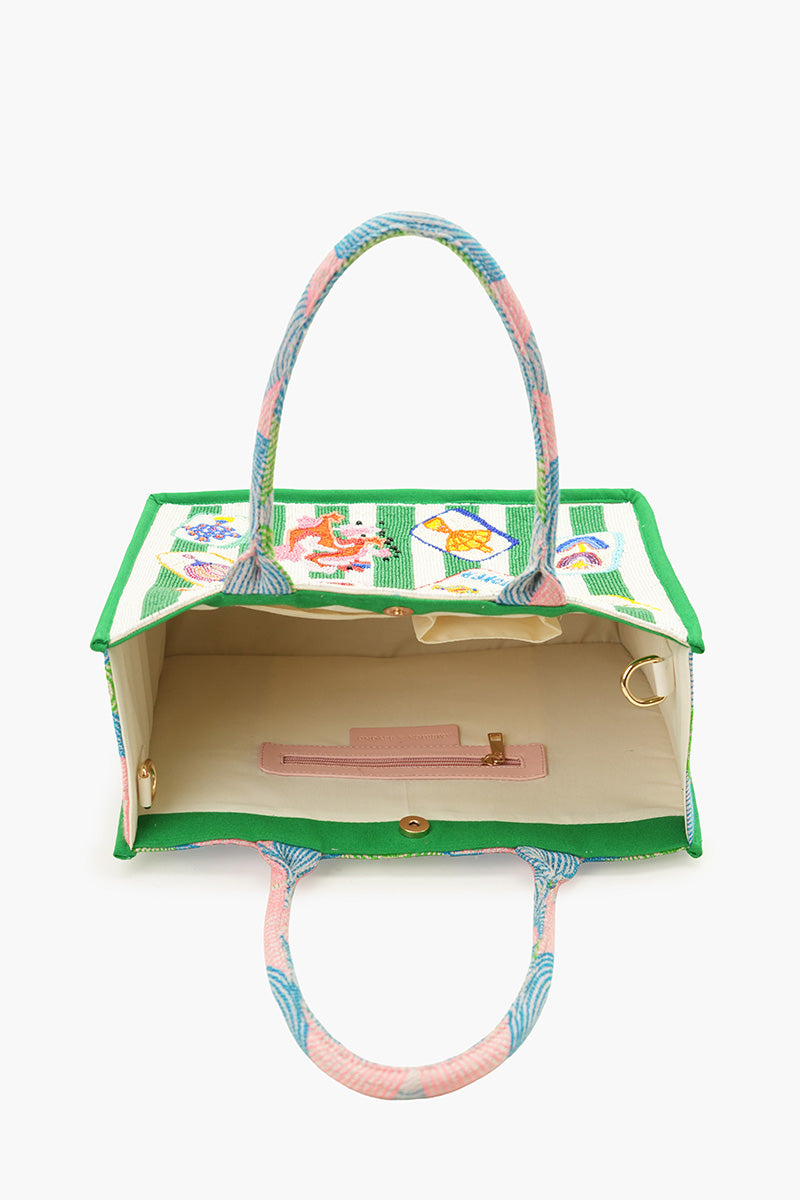 Mahjong Muse Hand-Beaded Large Book Tote | View 6