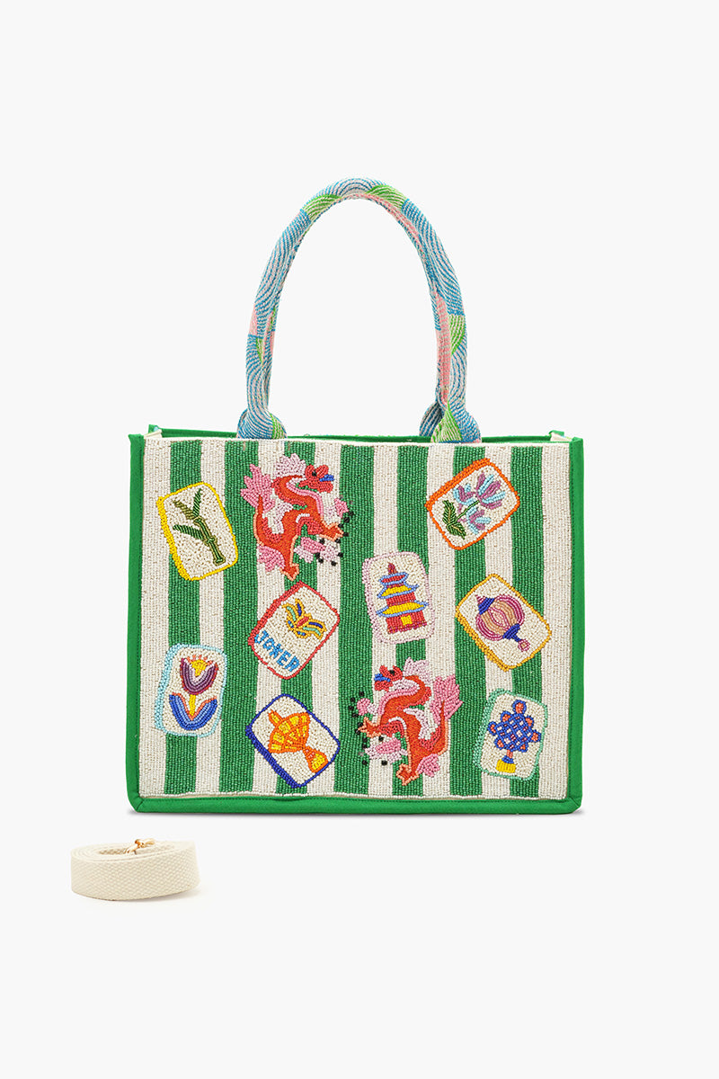Mahjong Muse Hand-Beaded Large Book Tote | View 5