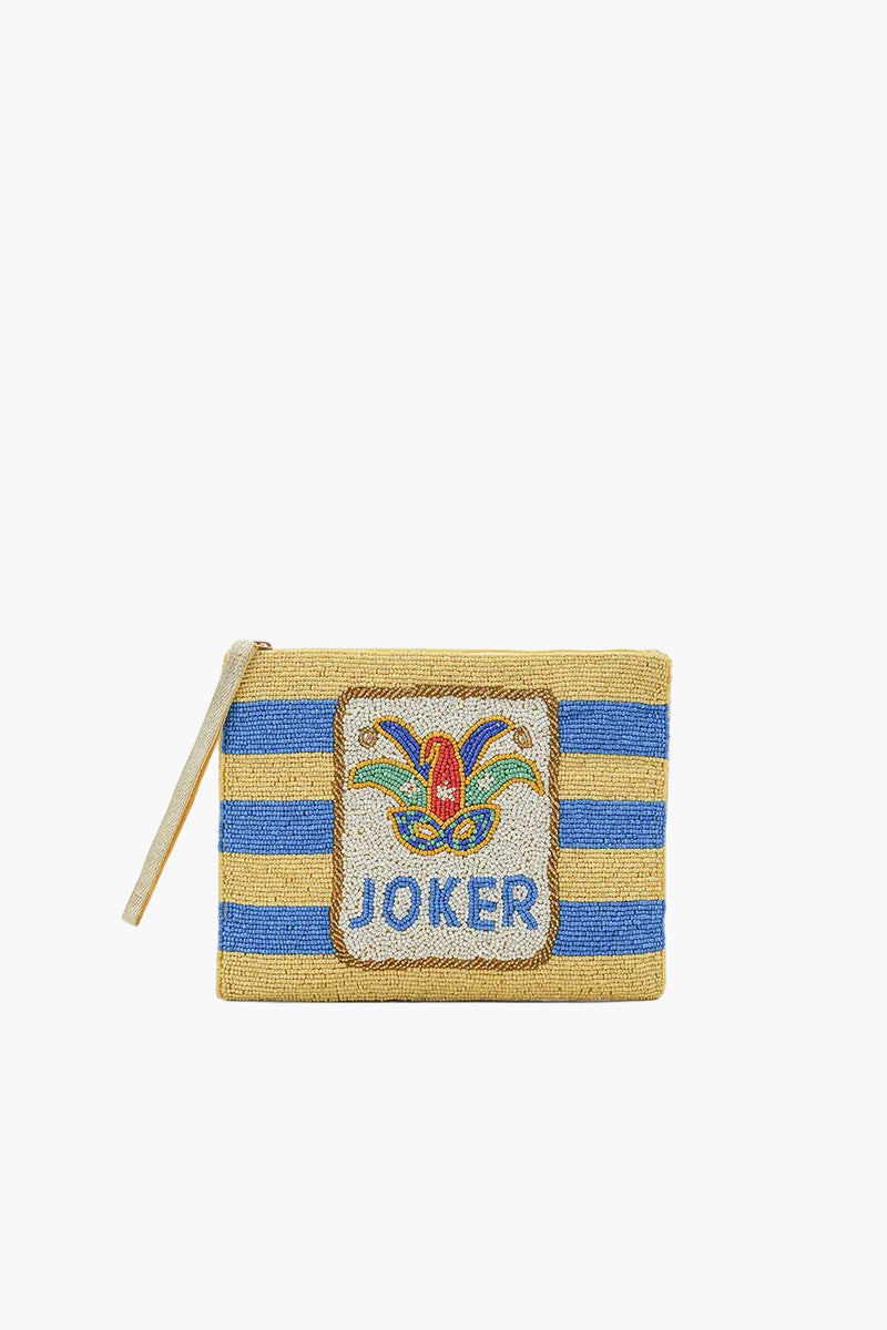 Mahjong Magic Fully Hand-Beaded Top Zip Clutch | View 1