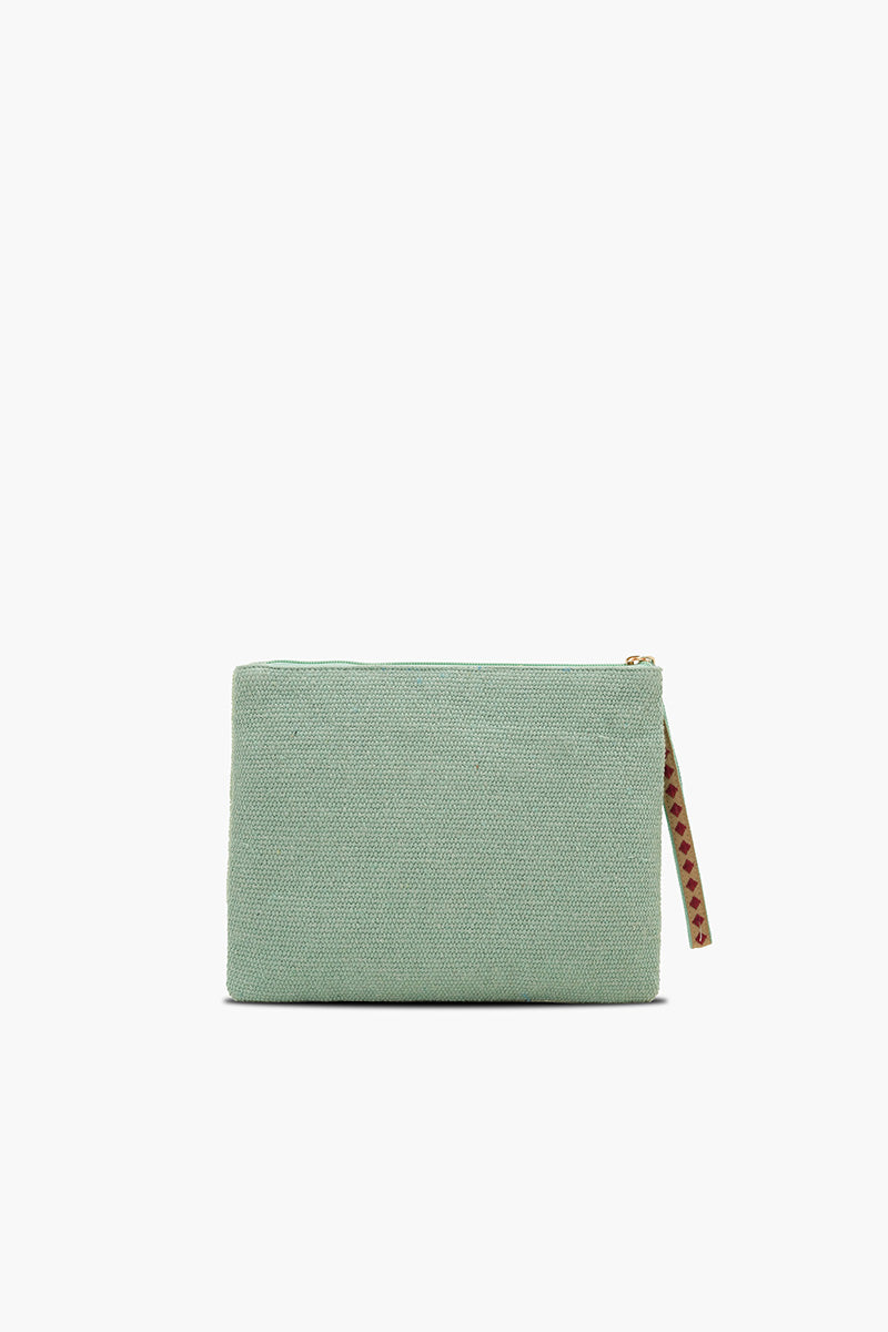 Mahjong Luxe Fully Hand-Beaded Top Zip Clutch | View 4